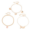 Shangjie OEM Tobillera Cuban Butterfly Chevallet Gold Bijoux Bijoux en gros de hiphop